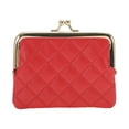 thumbnail image 4 of Unique Bargains 1 Pc Coin Purse Wallet Argyle Texture Clip Buckle Coin Purse Pouch Red, 4 of 5
