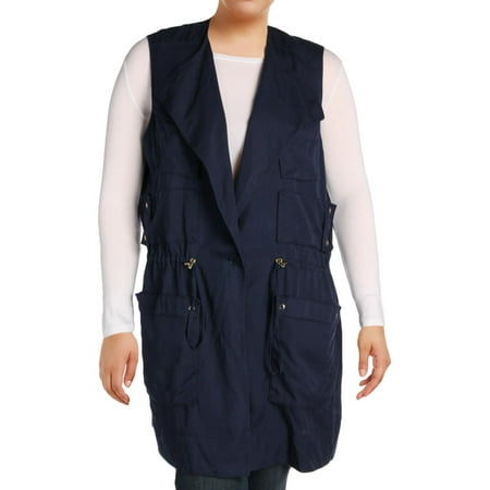 Lauren Ralph Lauren Womens Twill Cargo Vest Navy L