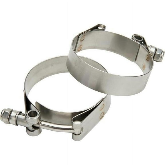 Allstar Performance ALL18349 Hose Clamp - T-Bolt - 3/4 in Wide - 2-1/4 to 2-5/8 in Range - Stainless - Natural - Pair