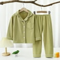 thumbnail image 2 of Splozh Toddler Lounge Set Boys and Girls Pajama Set Casual Solid Color Home Clothes for Boys and Girls 2 Piece Pajamas,Green,2-3 Years, 2 of 4