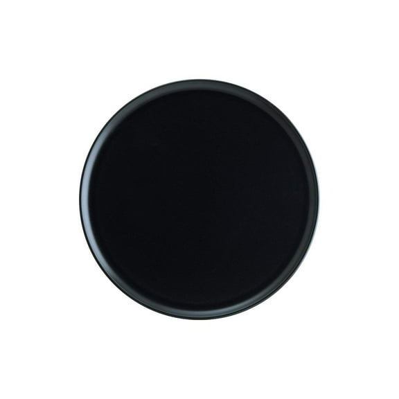 Notte dia.12.75" Round Black Porcelain Plate