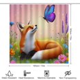 thumbnail image 2 of Fox And Butterfly in Spring Garden Shower Curtain Waterproof Bathroom Curtain Set 4pcs with Hooks Rugs Mat Bathroom Curtains Home Decor, 2 of 6