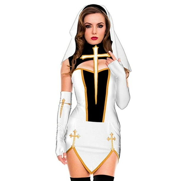 Disfraces de Cosplay de Halloween para mujer, accesorios para dama, monja Superior, Carnaval, iglesia, kimono religioso, fiesta de disfraces