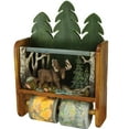 thumbnail image 2 of Rivers Edge Products Wood Magazine Rack and Toilet Paper Roll Holder, Wall Mounted Storage, Holds Two Standard TP Rolls, Bathroom Decor, Room Decor, or Home Decor, Moose, 2 of 2