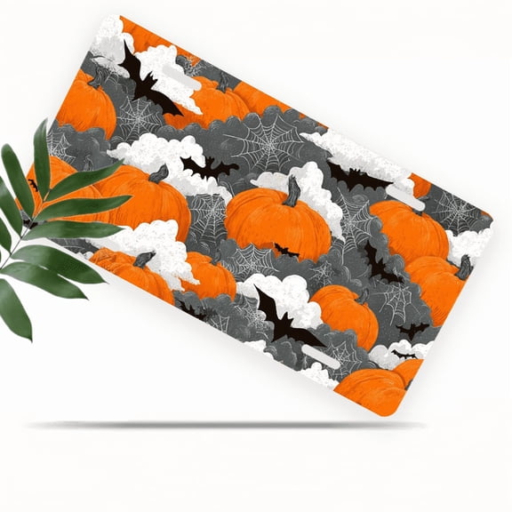 1 Pcs 2D Flat License Plate Covers & Frames, Halloween Pattern For Decorative Front, Waterproof For Decoration Aluminum License Plate Covers & Frames Cover For Men Women, 12" X 6"