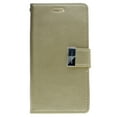 thumbnail image 1 of TopSave Goospery Rich MAX(5) Card Slot Leather Folio Wallet Flip Case For iPhone 15 Plus (6.7"), Gold, 1 of 3