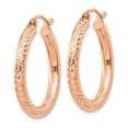 thumbnail image 6 of Diamond2Deal 14K Rose Gold 3mm Diamond-Cut Hoop for Women (L- 0.99 inch, W- 0.12 inch), 6 of 6