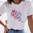 thumbnail image 2 of Pompotops Femmes Été Vintage Imprimé Casual Manches Courtes Tops Blouse, 2 of 5