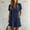 Navy Blue, variant on Women's Solid Color Collared Half Button Short Sleeve Jumpsuit with Ruffle Hem & Side Pockets Summer Casual Playsuit Navy Blue,L