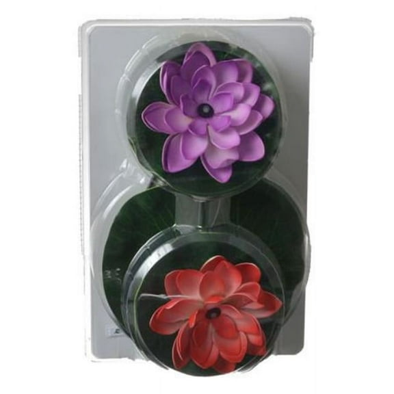 Beckett Floating Water Lilly Pad Color LED Solar Lights - Set of 3
