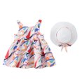 thumbnail image 2 of gljltg Baby Girls' Short Sleeve Dressy Special Occasion Dresses Round Neck Print Princess Skirt, 2 of 9