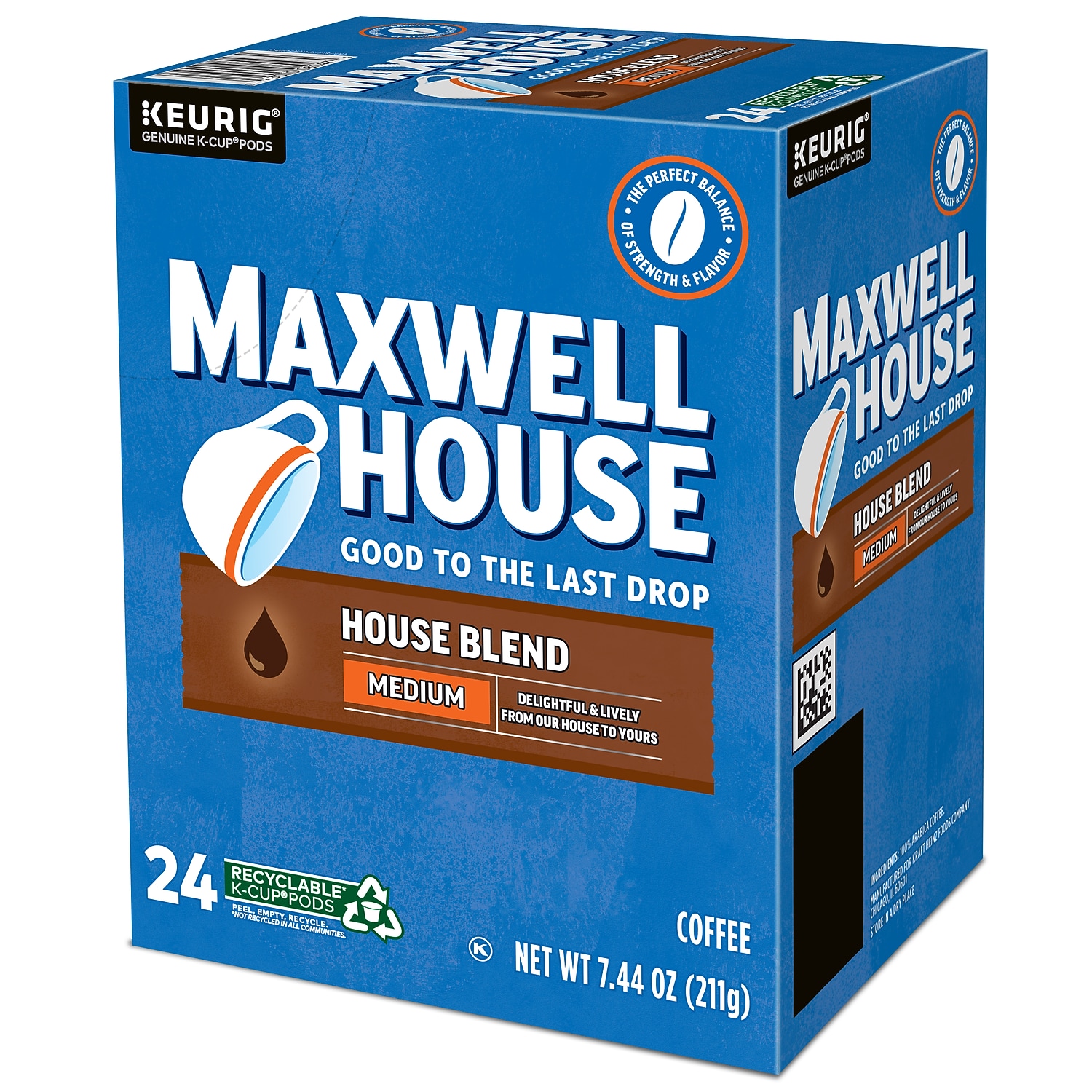 Maxwell House Blend Coffee K-Cup Pods Medium Roast 24/Box (5303) 1678078