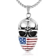 thumbnail image 6 of GKNET Mens Unisex U.S Flag Skull / Cross / Eagle / Bible Pendant Necklace Chain 24"-Style 8- Eagle w. US Flag -Gold, 6 of 9