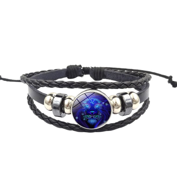 Moda doce constelaciones pareja pulsera cuero artificial pulsera multicapa Wmkox8yii fajkfhkj980