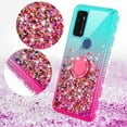 thumbnail image 4 of AT&T Radiant Max 5G Case / Fusion 5G Case / Cricket Dream 5G Case / Innovate 5G Case Ring Stand Liquid Glitter 360 Degree Protection Phone Case Cover w/Screen Protector - Purple/Blue, 4 of 6