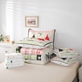 thumbnail image 5 of Feelyou Christmas Tree Bedding Comforter Set 7 Pieces for Kids, Chic Buffalo Plaid Full Bedding Set, Cartoon Stars Print Reversible Fitted Sheet Flat Sheet, Ultra Soft Bedroom Decor, 5 of 7