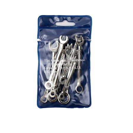 

10Pcs Combination Spanner Set Small Wrench Metric / Sae Imperial Portable Tool