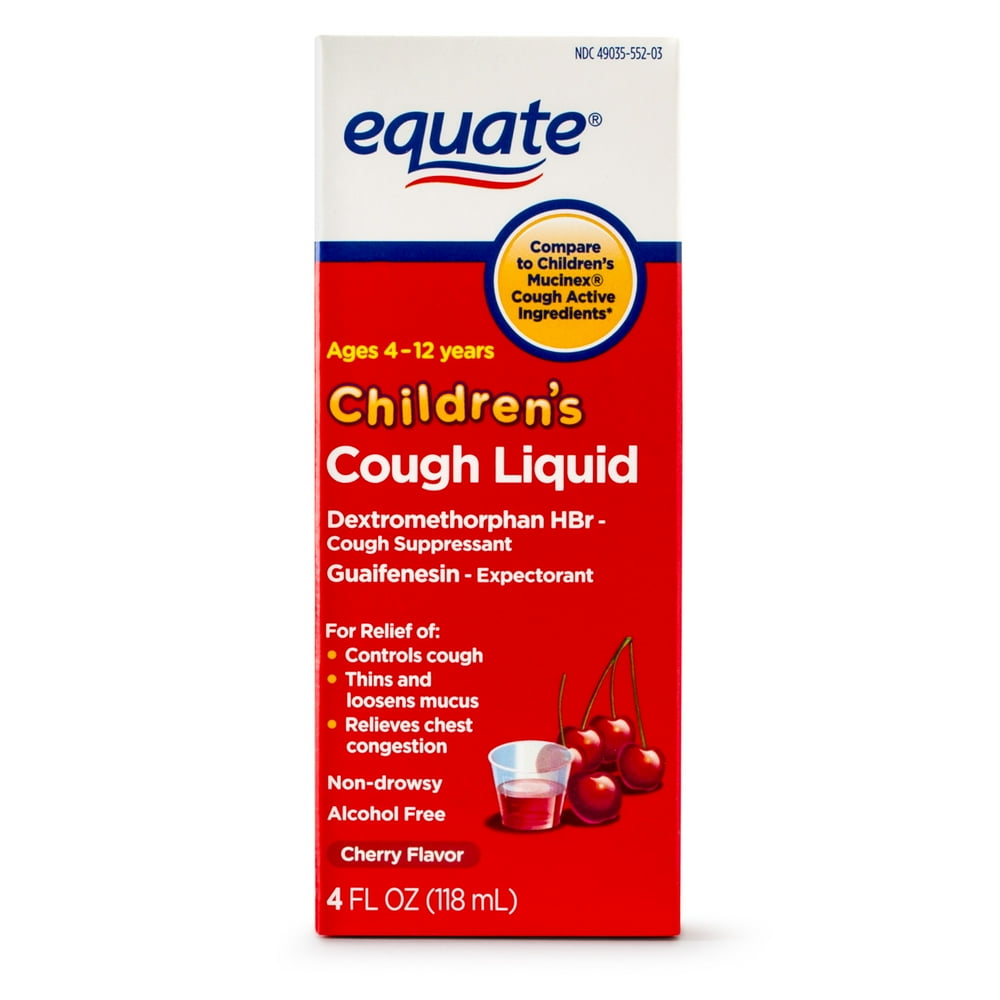 Equate Children's Cough Liquid Dextromethorphan Cherry Flavor, 5 mg 4