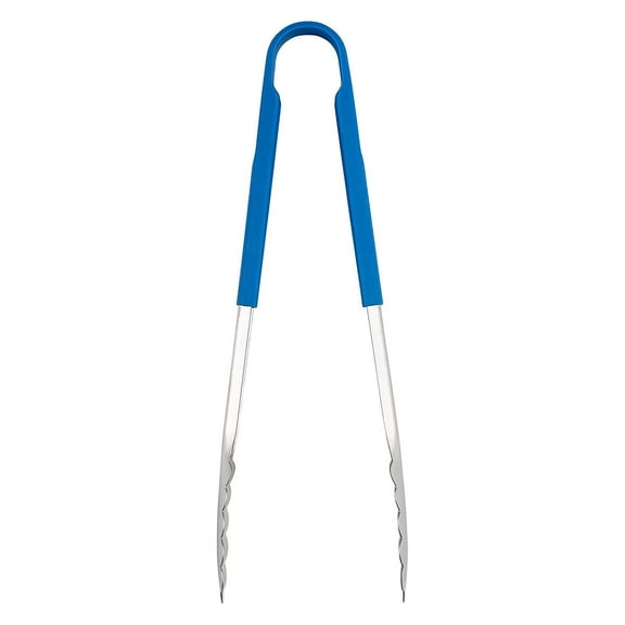 Dexter-Russell 91510 - 12" Heavy Duty Utility Tong with Cool Blue Silicone High Heat Handle