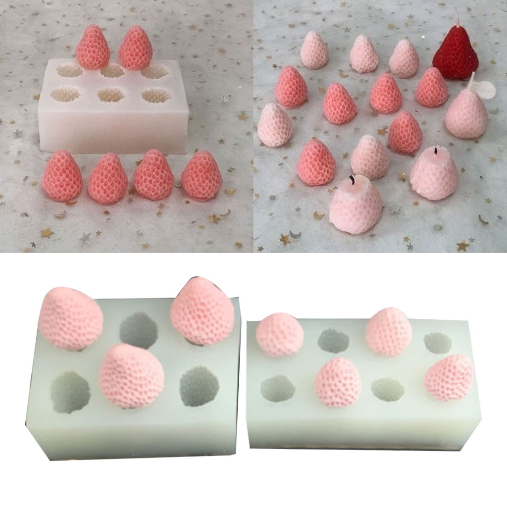 lanema Artistic Silicone Strawberry Shape Mold Resin Candle Chocolate Making Creative