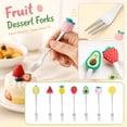 thumbnail image 2 of Fruit Fork Stainless Steel Avocado Handle Single Pack Colorful Dessert Fork for Party Use, 2 of 7