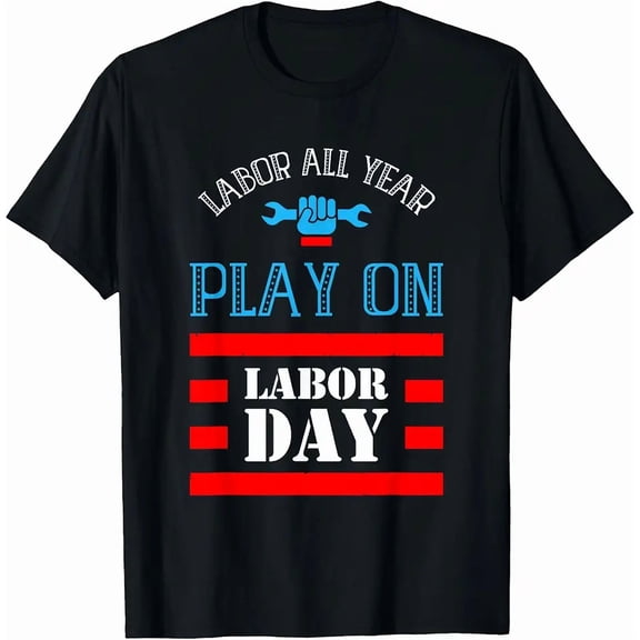 Men's Casual Patriotic Labor Day Graphic T-Shirt