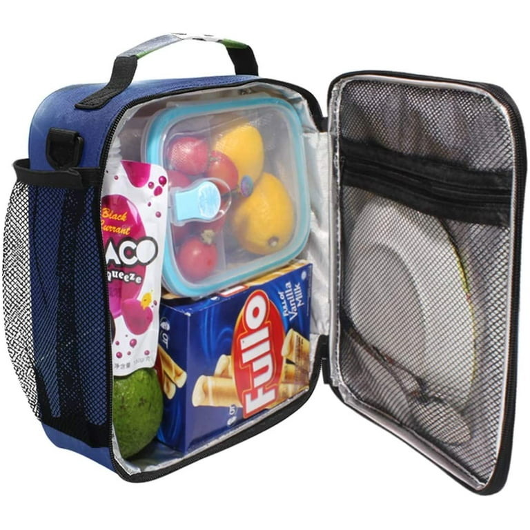 Boys Soccer Lunch Box 3D Football World Cup Insulated Lunch Bag Prep Kids  Cooler Blue Tote Freezable Shoulder Strap Waterproof Picnic Meal for School  Office 