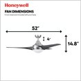 thumbnail image 2 of Honeywell 51803-45 52 in. Remote Control Contemporary Indoor LED Ceiling Fan with Light - Brushed Nickel, 2 of 8