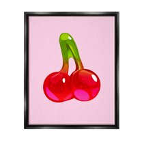 Stupell Industries Cherry Gummy Candy Food & Beverage Painting Black Floater Framed Art Print Wall Art, 25 x 31