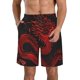 thumbnail image 1 of Balery Red Dragon On Black Traje de Baño Estilo Hawaiano para Hombre, Shorts de Secado Rápido con Bolsillos-Small, 1 of 6