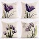 thumbnail image 1 of Funda de almohada floral de primavera y verano, 18 x 18, fundas de almohada de tulipán morado, fundas de almohada de primavera para sofá, sala de estar, casa de campo, decoración de primavera, paquet, 1 of 5
