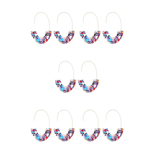 Sonducket 1 par de aretes en forma de U con estampado de leopardo para fiestas para niñas adolescentes, color naranja Naranja 5piezas Sonducket CBP234298