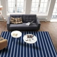 thumbnail image 4 of Geometric Area Rug 4'x6' Navy Blue and White Striped Geometric Washable Area Rugs Non Shedding Floor Carpet Rubber Backing Non Slip Indoor Mats for Living Room Bedroom Kitchen, 4 of 8