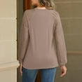 thumbnail image 4 of SUNBS Blouses for Women Lace Tops Crewneck Casual Fashion Pleated Long Sleeve Shirts, 4 of 7