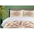 thumbnail image 4 of Ambesonne Brown Duvet Cover Set, Vintage Compass, Calking, Tan Brown, 4 of 6
