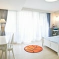 thumbnail image 4 of FONDOTIN Under Chair Floor Protector Basketball Rug Round Orange Crystal Velvet 1Pcs Sleek Design, 4 of 6