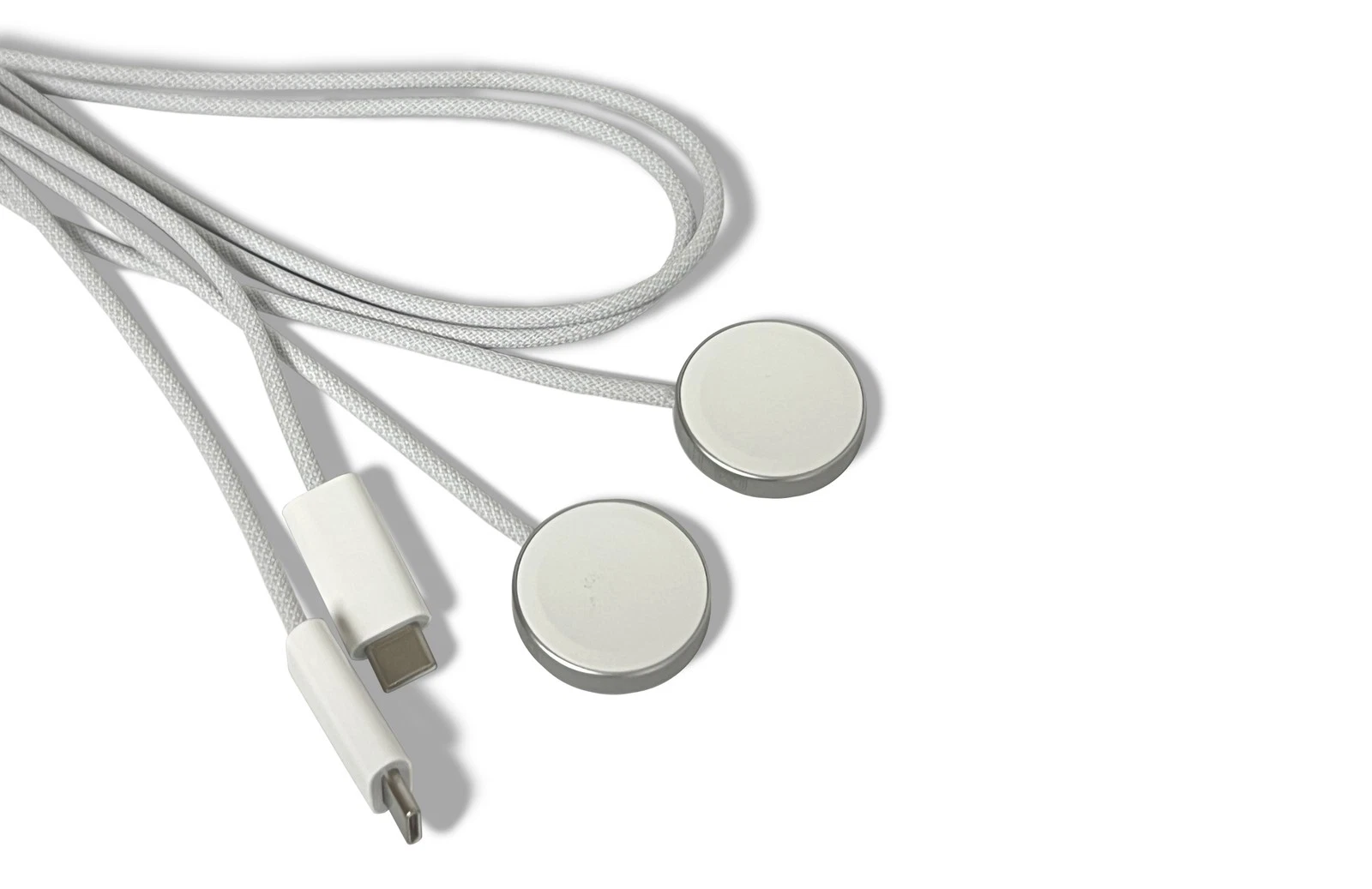 Restored 100 Pack Apple (1m / 3.3-Ft) Watch Magnetic Fast Charger to USB-C Braided Cable - White (A2515) (Refurbished)