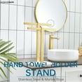 thumbnail image 3 of KOKOSIRI Hand Towel Bars Standing Towel Rack with Marble Base for Bathroom Kitchen Vanity Countertop, Gold Stainless Steel 15.7'' Height THS0001-SM-BG, 3 of 7