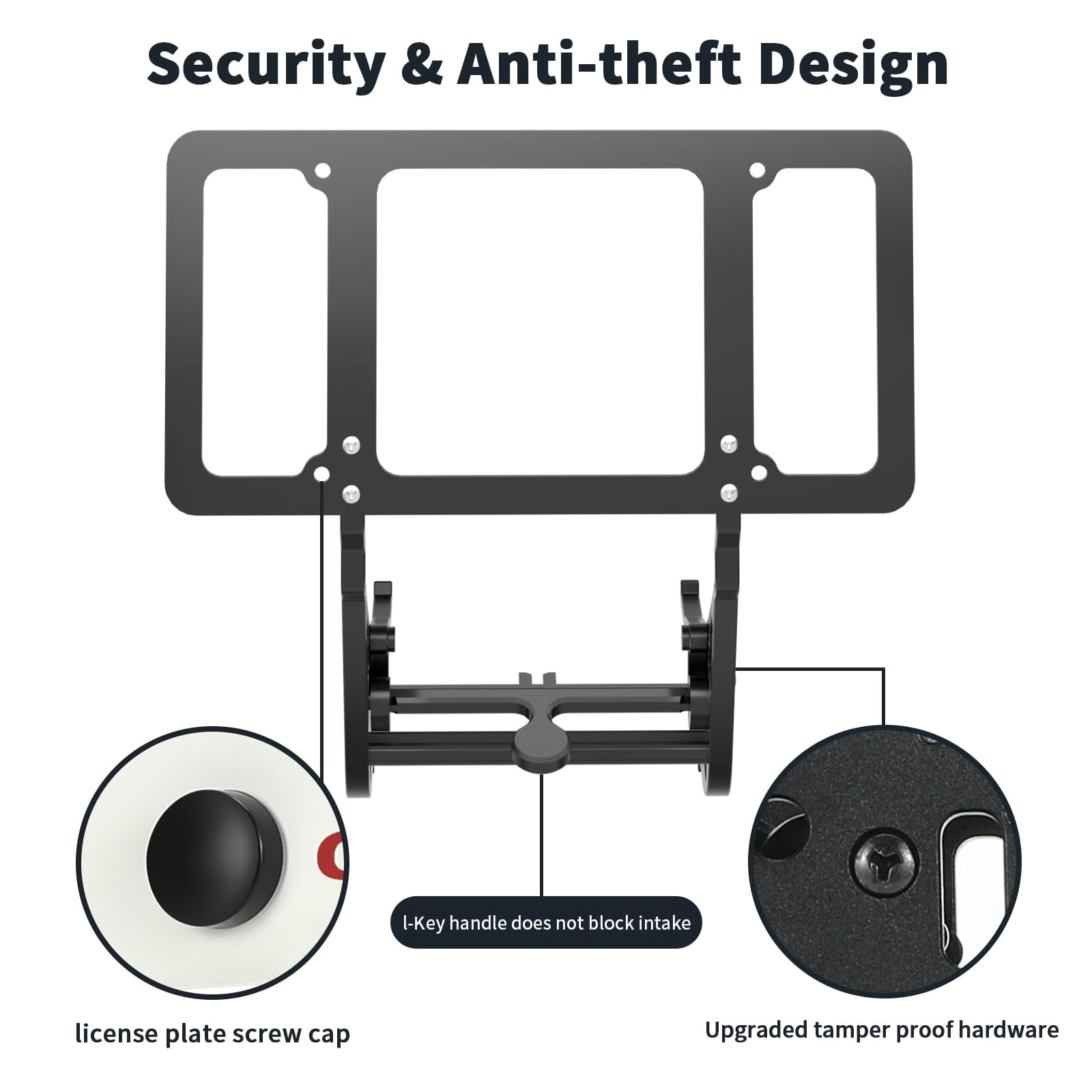 2026 Tesla Model Y Juniper License Plate Holder - Unobstructed Camera Visibility - No Drill Front License Plate Bracket Mounting Kit with Anti Theft Features (Fit Model Y Premium ONLY)