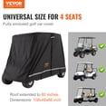 thumbnail image 2 of VEVOR 4 Passenger Golf Cart Cover, 600D Polyester Full Cover, Universal Fits for Most Brand Club Car Covers, Waterproof, Sunproof, and Dustproof Outdoor Golf Cart Cover with Three Zipper Doors, Black, 2 of 9
