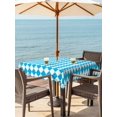 thumbnail image 3 of Outdoor Tablecloth with Umbrella Hole for Patio/Picnic/Party/Camping, Sky Blue Plaid Waterproof Table Cloth Square Cover Washable, Modern Minimalist Gingham Checkered (54"x 54"), 3 of 8