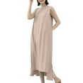thumbnail image 7 of Dresses For Women Summer Casual Sleeveless Crew Neck Flowy Maxi Tank Dresses Straight Sundresses for Women Trendy Beige Free Size, 7 of 7