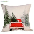 thumbnail image 2 of BadPiggies Christmas Throw Pillow Case Cushion Cover, Vintage Red Truck Soft Cotton Linen For Home Xmas Party New Year Decorations, 2 of 6