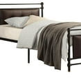 thumbnail image 3 of Benjara Twin Size Metal Platform Bed with Button Tufted Leatherette Padding, Black, 3 of 3