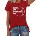 thumbnail image 4 of LYXSSBYX Plus Size Womens Shirts Clearance Women's Baseball Sport Printed T-Shirt with Round Neck and Short Sleeved Top, 4 of 4