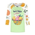 thumbnail image 5 of lcziwo Sales for Today Easter Shirt for Women Loose Casual Bunny Rabbit Print Casual Round Neck Tee Shirts 2025 Spring 3/4 Sleeve T-Shirt Tops Green L, 5 of 6