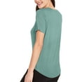 thumbnail image 2 of Hat and Beyond Women's Rounded Hemline Exercise Top Tunic Athleisure Yoga T Shirt, 2 of 6