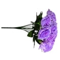 thumbnail image 3 of Ramo de flores de rosas artificiales de 12 cabezas, decoración floral de simulación, ramo de flores falsas nupciales de boda, púrpura claro tholdsy HA7624-05B, 3 of 6