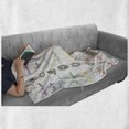 thumbnail image 6 of Colorful Soft Flannel Fleece Throw Blanket, Sketch Image of Yoga Posed Girl in Peace with Spots Design Relaxation, Cozy Plush for Indoor and Outdoor Use, 50" x 70", Multicolor, by Ambesonne, 6 of 6