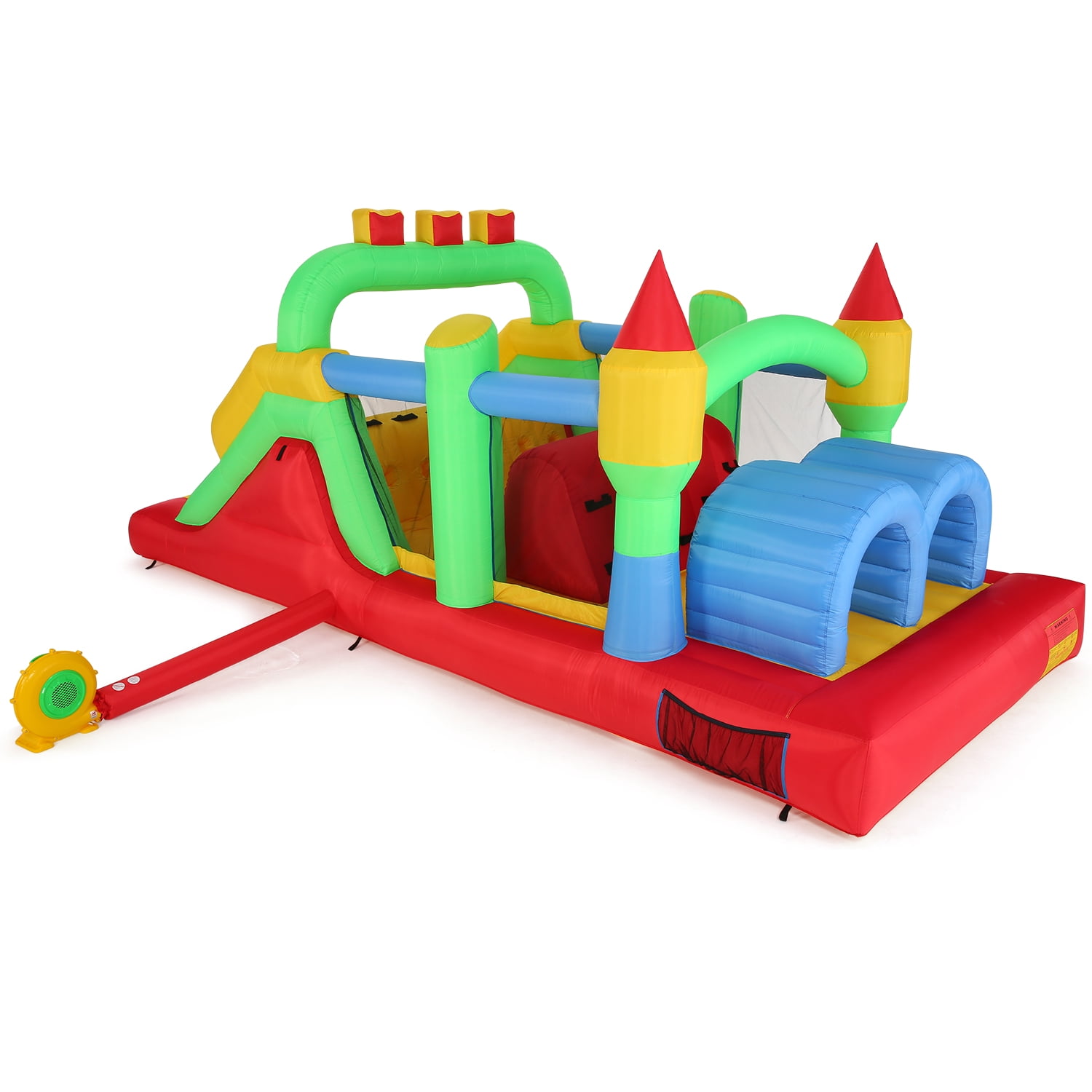 Sailvan Inflatable Bounce House, Indoor/Outdoor Bouncy House with Inflatable Obstacle Dual Tunnels, Large Slide Climbing Bounce Area Castle for Party